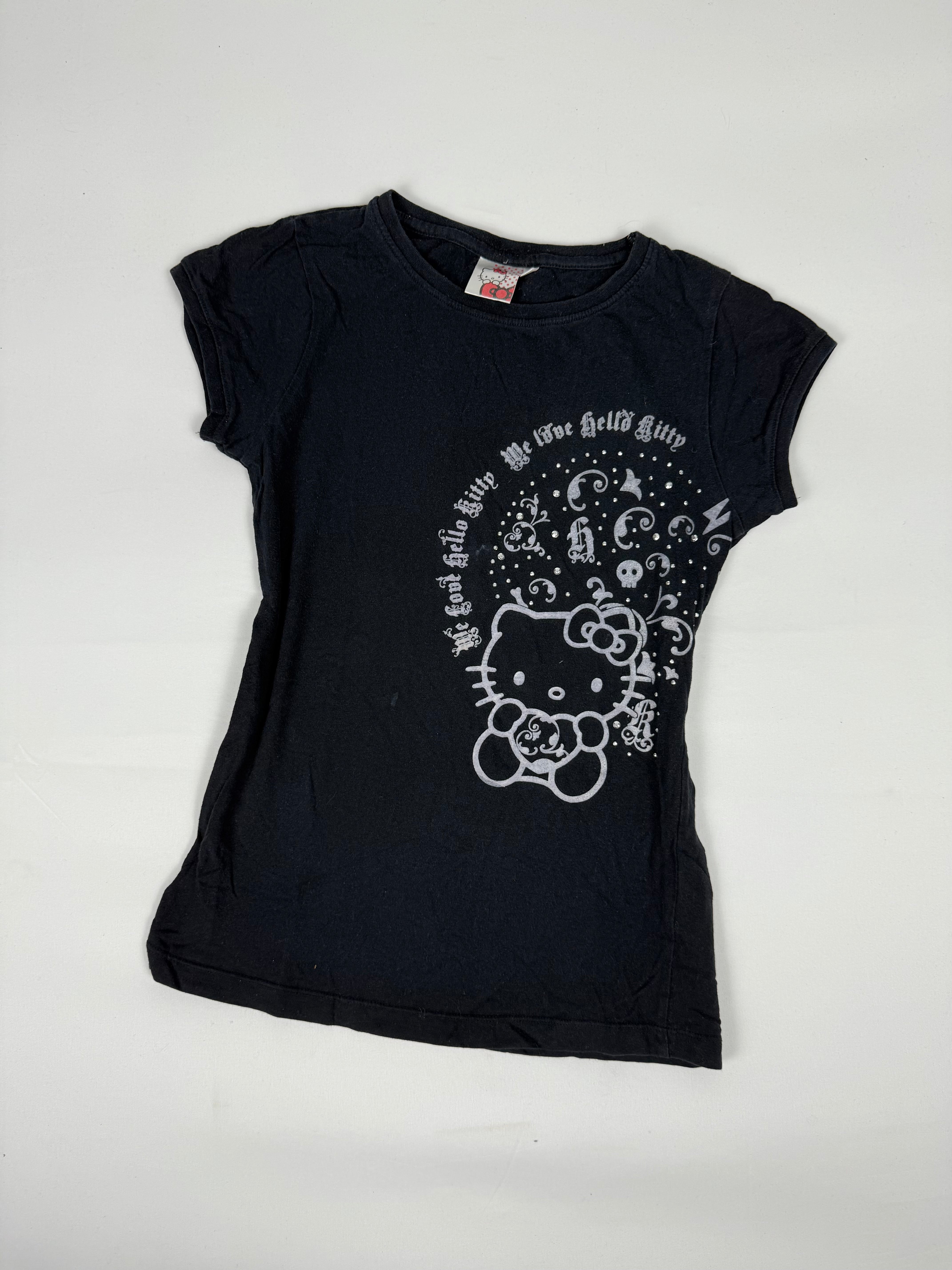 Black graphic cotton tee (XS)