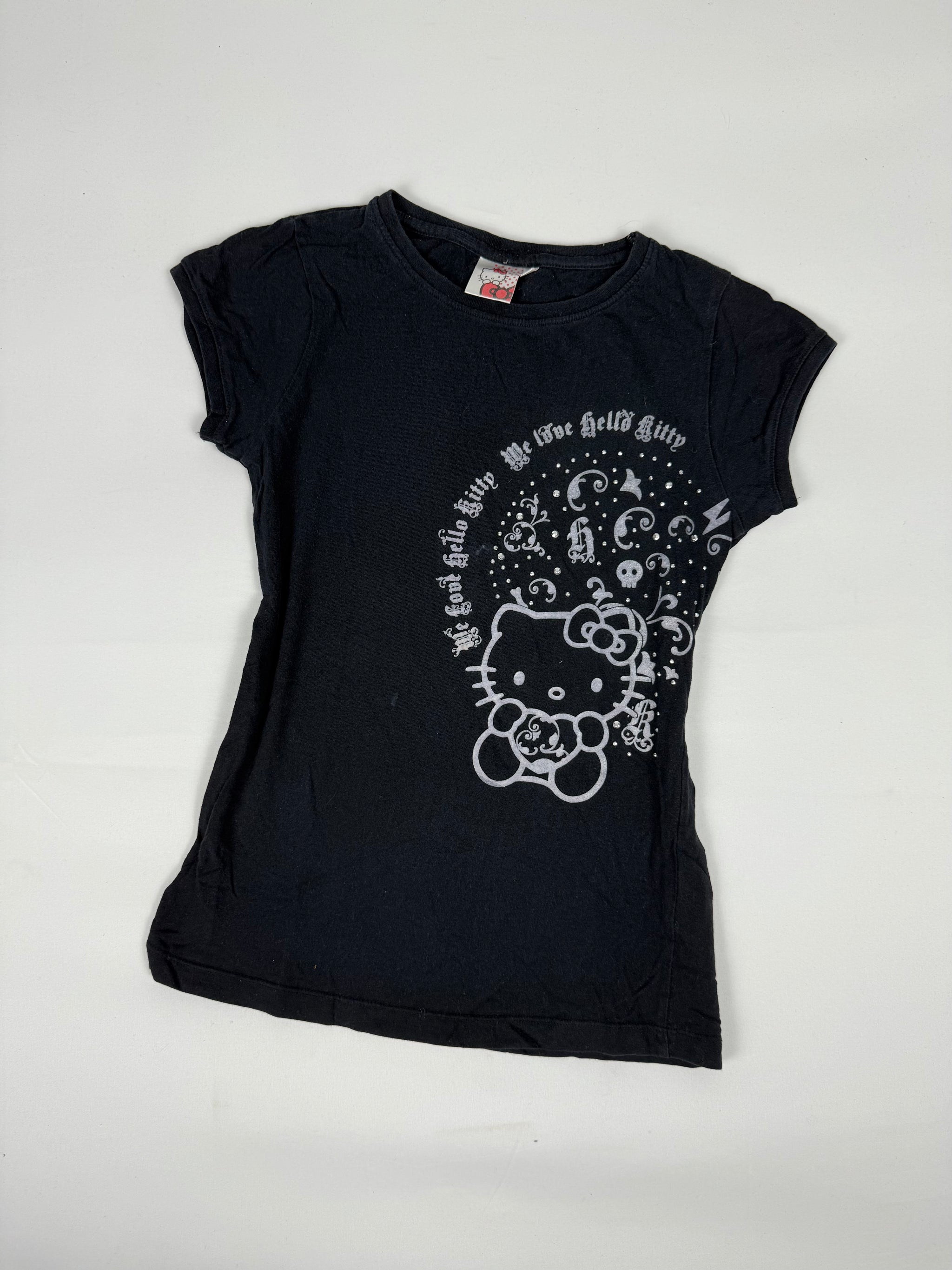 Black graphic cotton tee (XS)