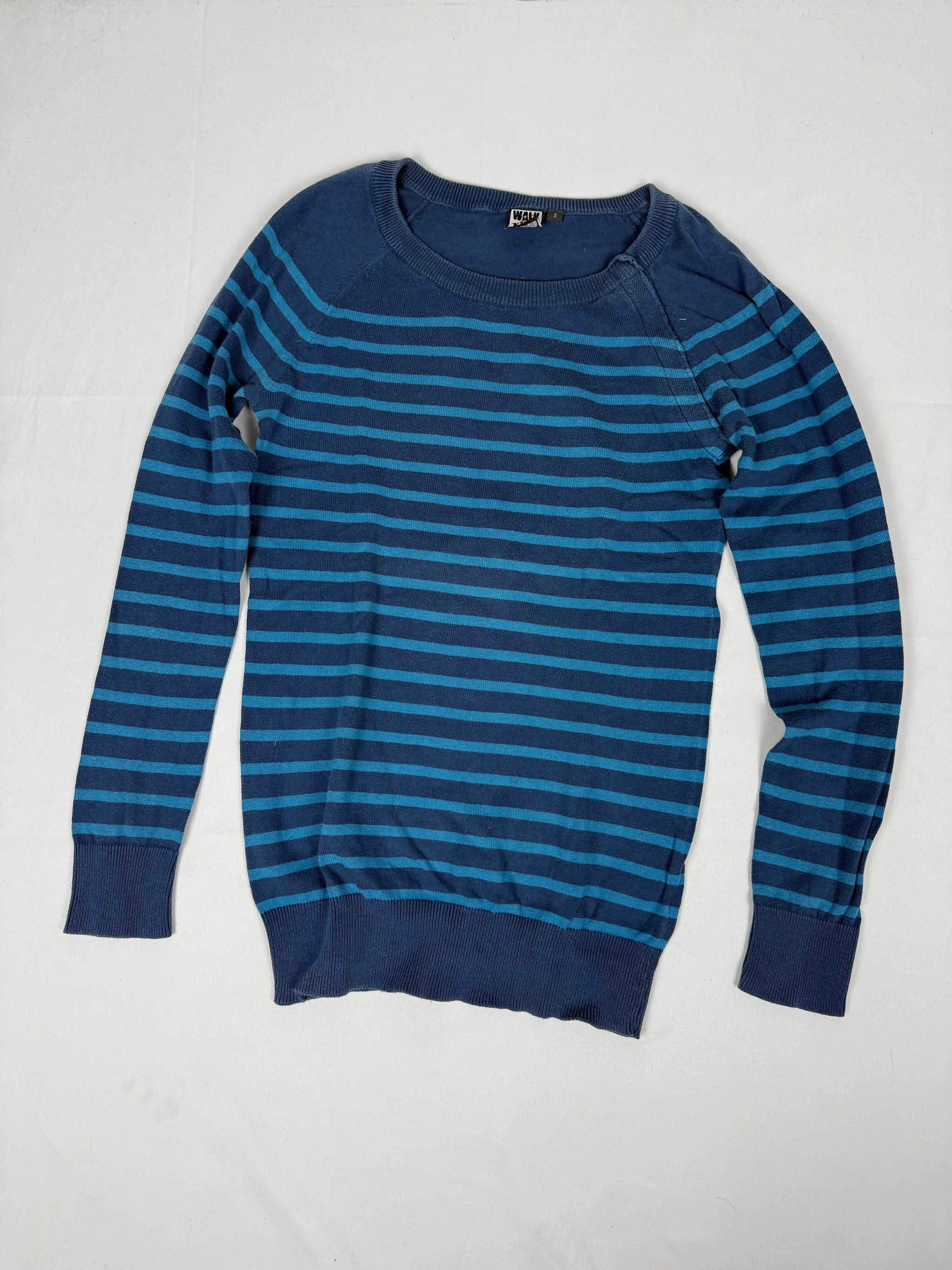 Blue cotton striped jumper (S)