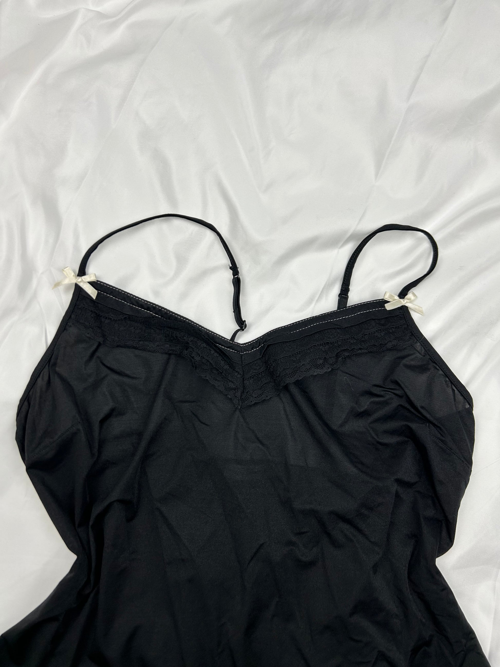 Black coquette babydoll cami top (M)