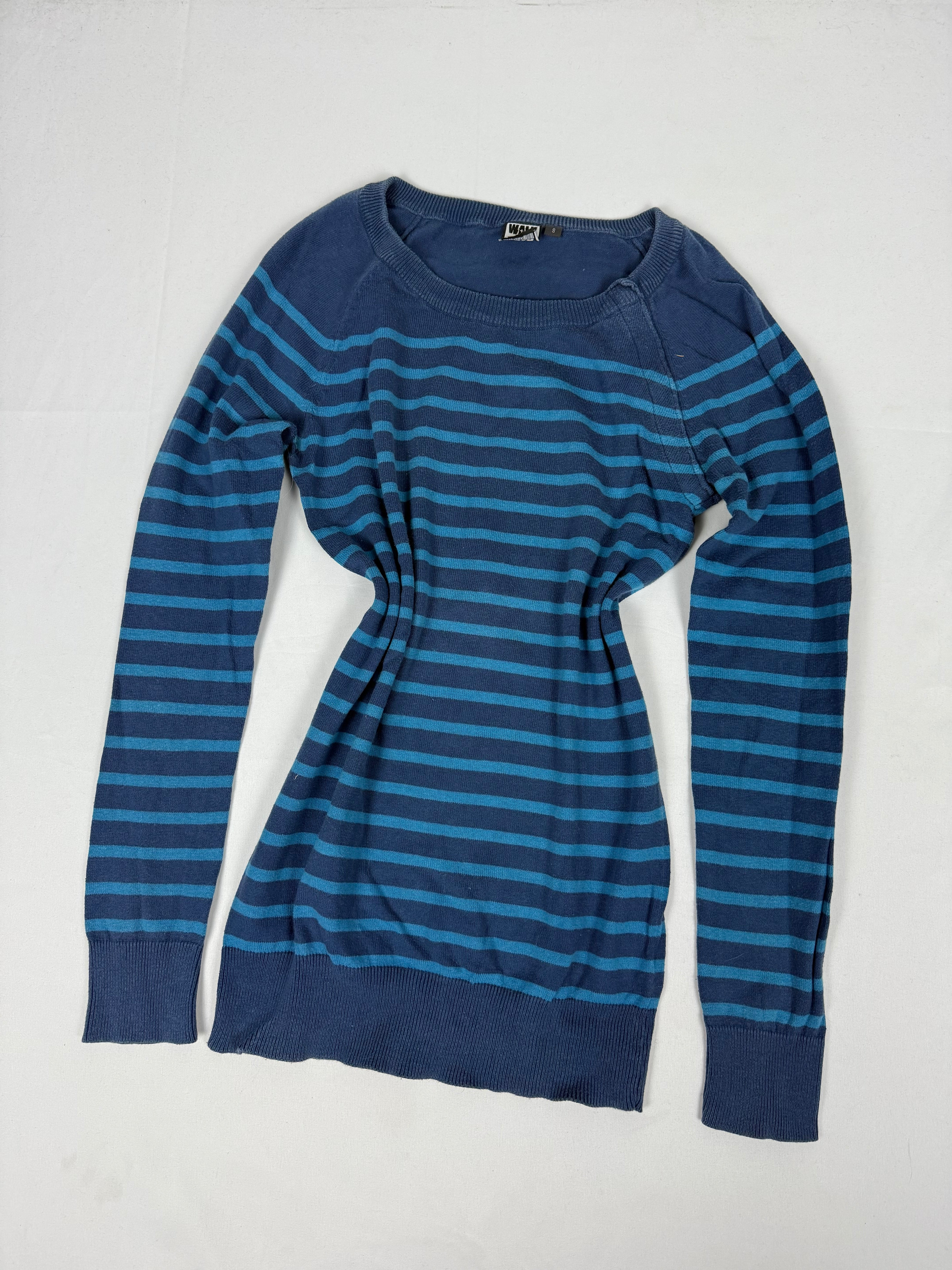 Blue cotton striped jumper (S)