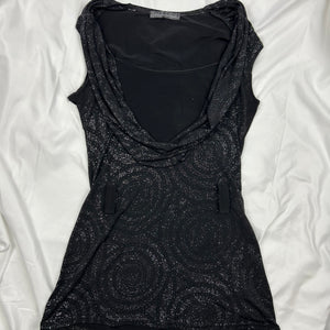 Black glitters tight fit tank top (S)