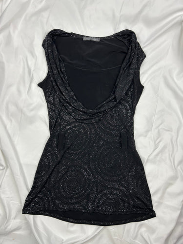 Black glitters tight fit tank top (S)