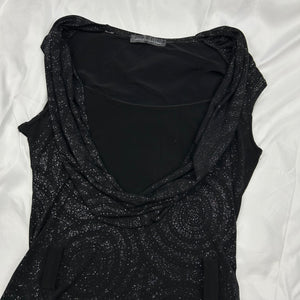 Black glitters tight fit tank top (S)
