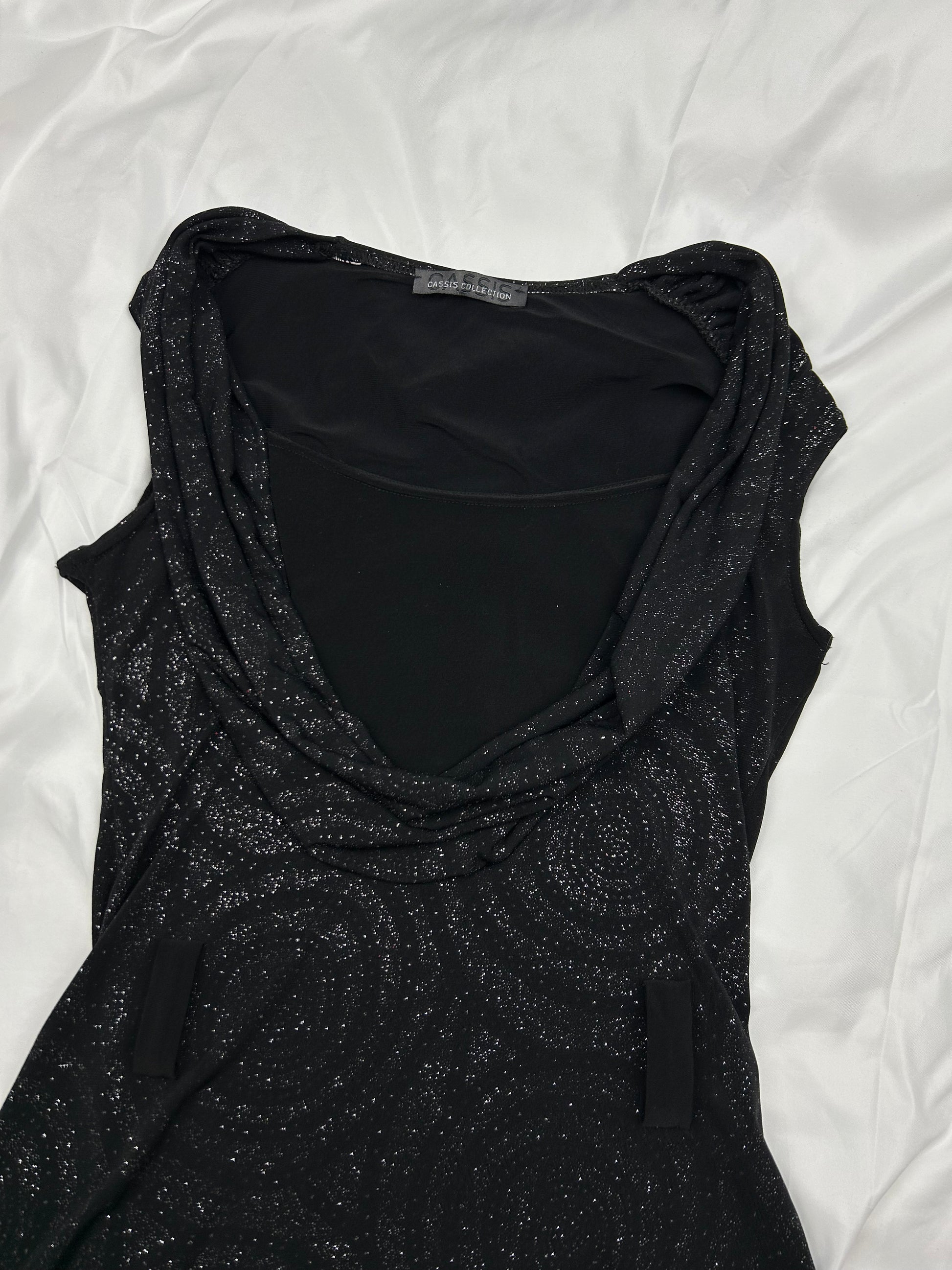 Black glitters tight fit tank top (S)