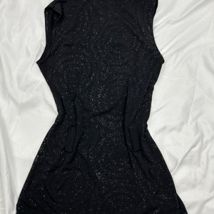 Black glitters tight fit tank top (S)