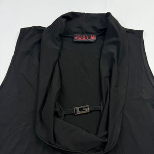 Black G buckle plunge neck top (S/M)