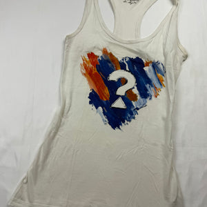 White logo ribbed cotton tank top (XS/S)