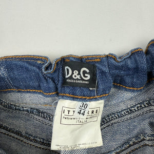 Navy blue denim low rise mini skirt (S)