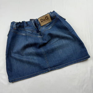 Navy blue denim low rise mini skirt (S)