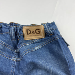 Navy blue denim low rise mini skirt (S)