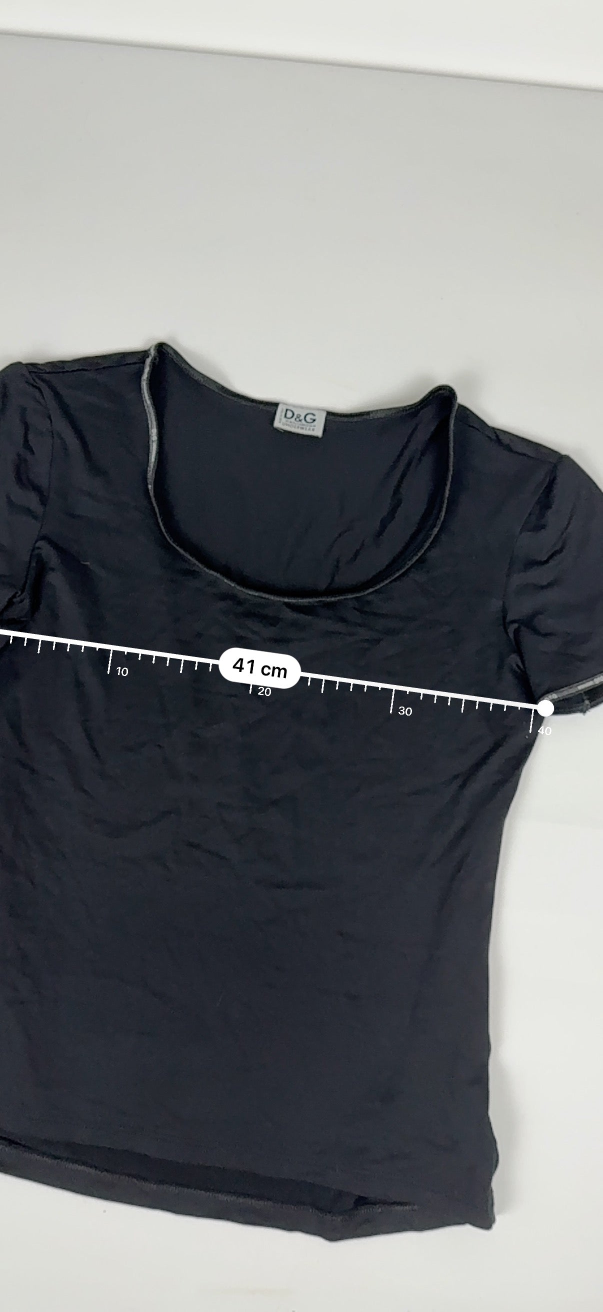 Black lycra tight fit logo tee (XL)