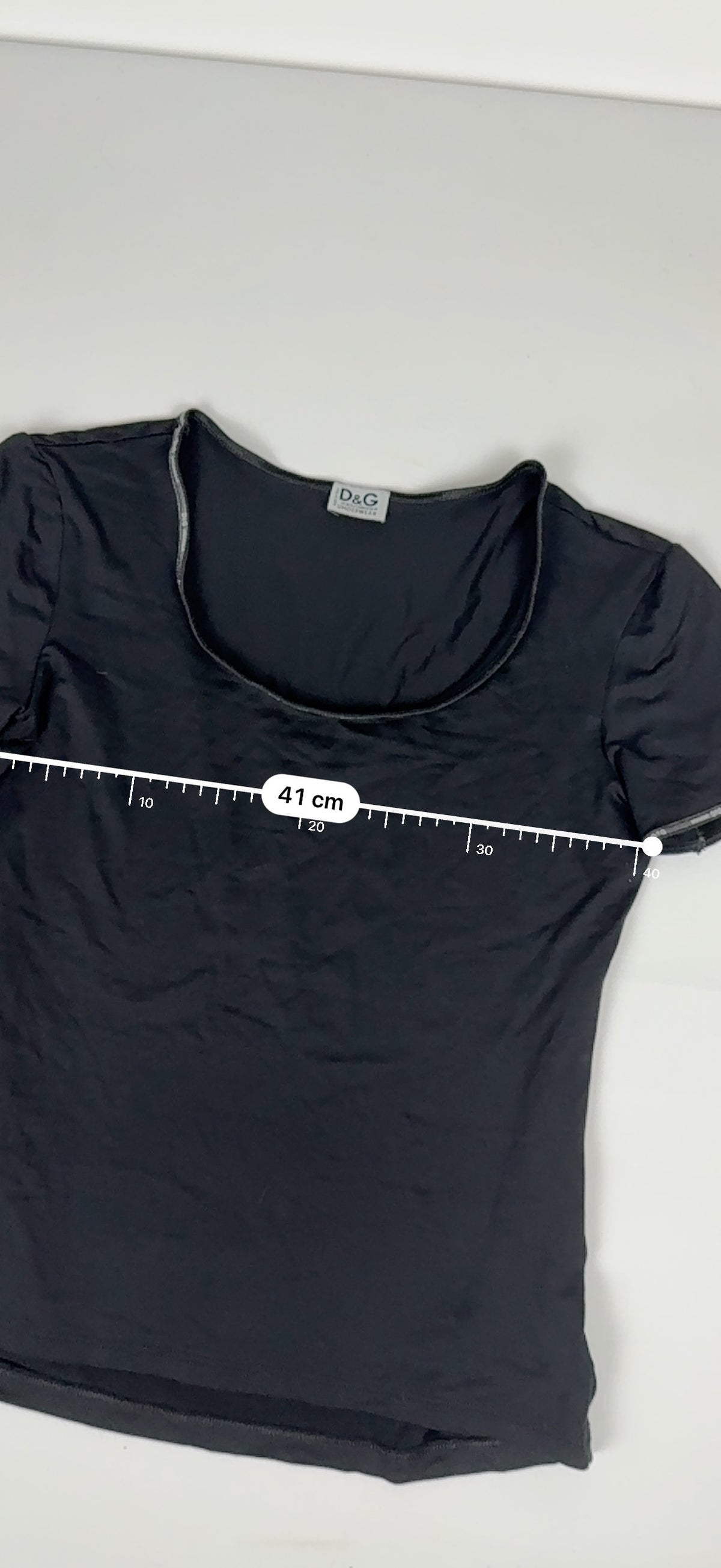 Black lycra tight fit logo tee (XL)