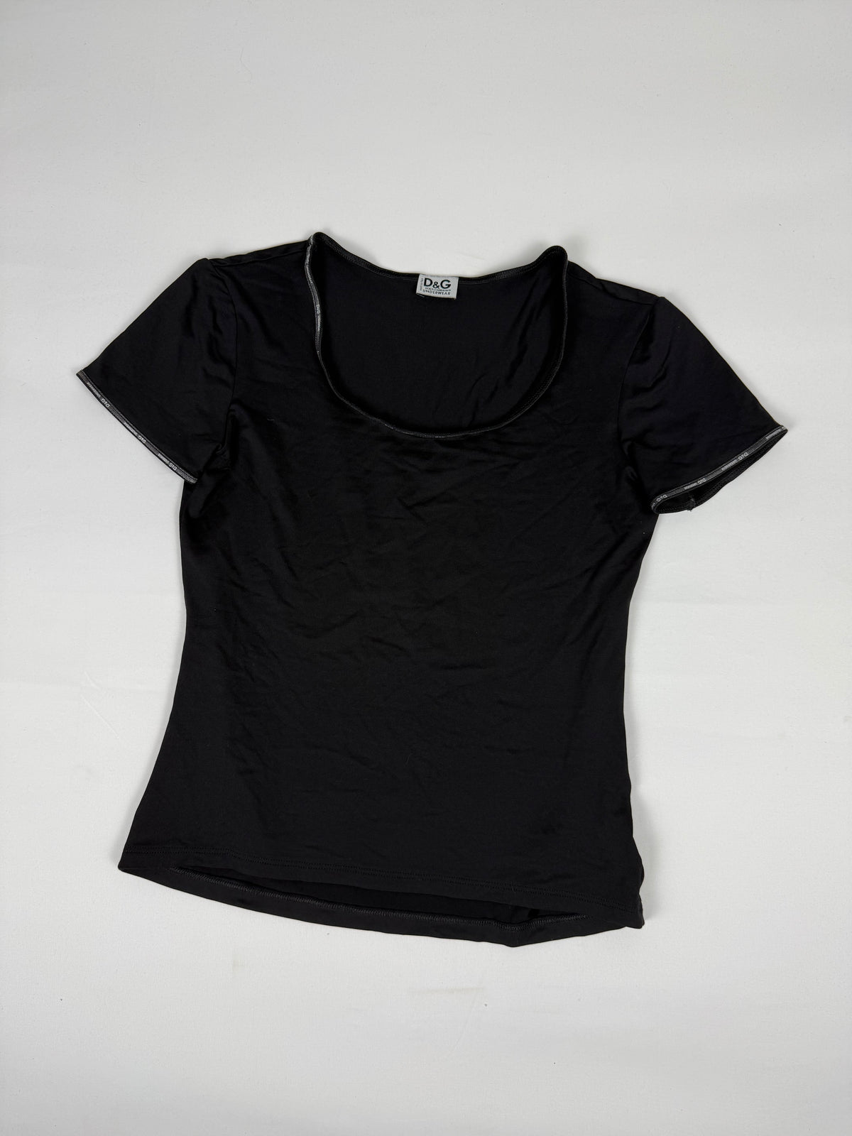 Black lycra tight fit logo tee (XL)
