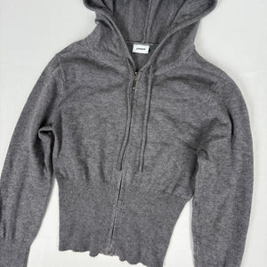 Grey tight fit crop hooded jumper (XS)