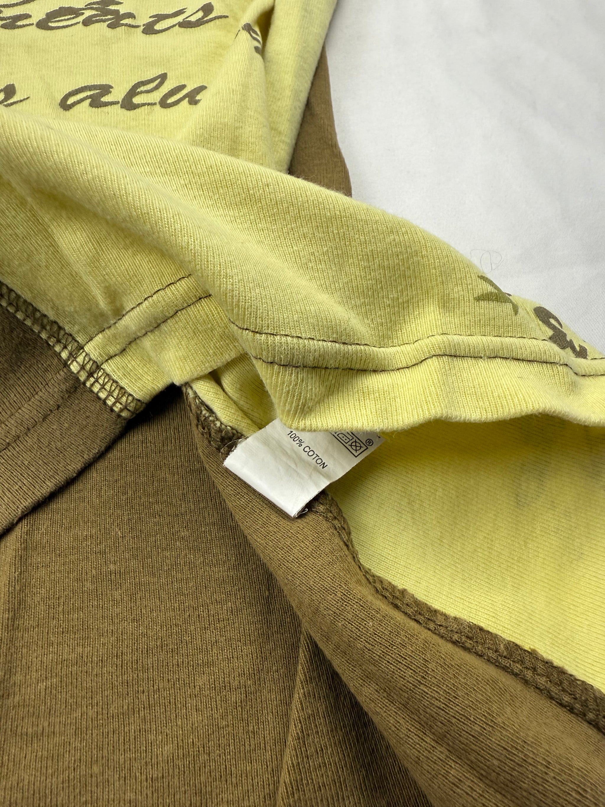 Khaki graphic 100% cotton tee (M/L)