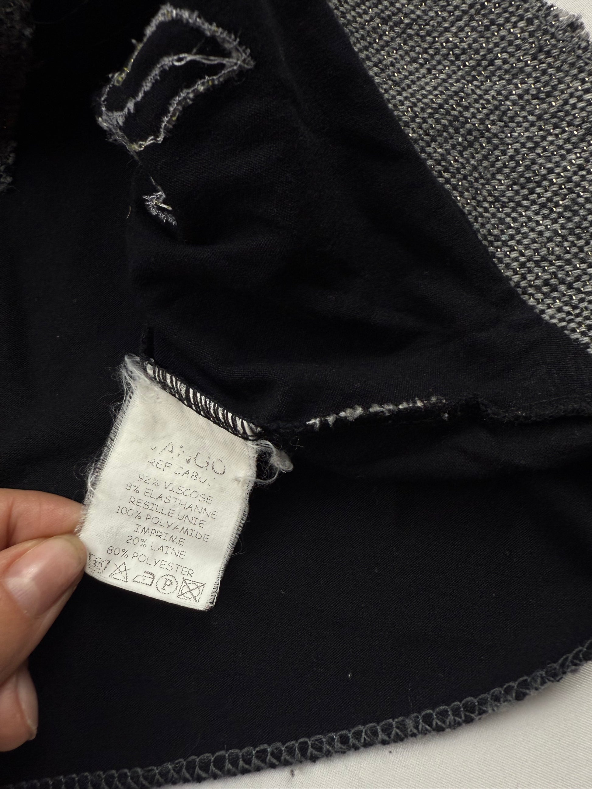 Black & grey patchwork long sleeves top (M/L)