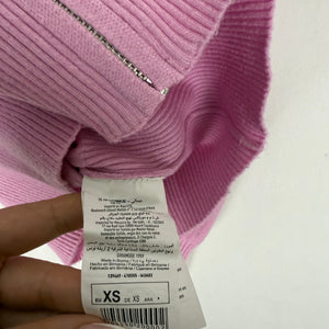 Pink tight fit crop hooded jumper (XS)