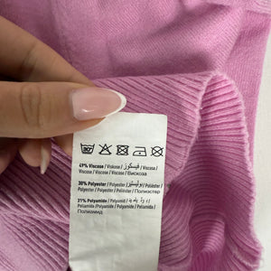Pink tight fit crop hooded jumper (XS)