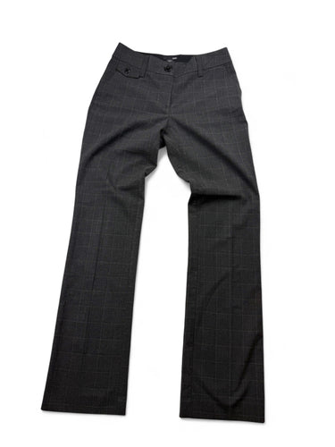 Grey check print office low waist flare / bootcut baggy pants (S)
