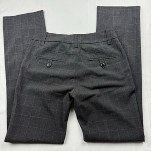 Grey check print office low waist flare / bootcut baggy pants (S)