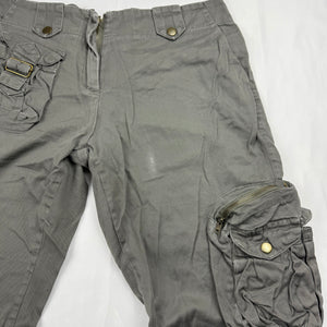 Khaki low rise baggy cargo pants (S/M)