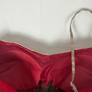 Red graphic lace up corset top (M/L)