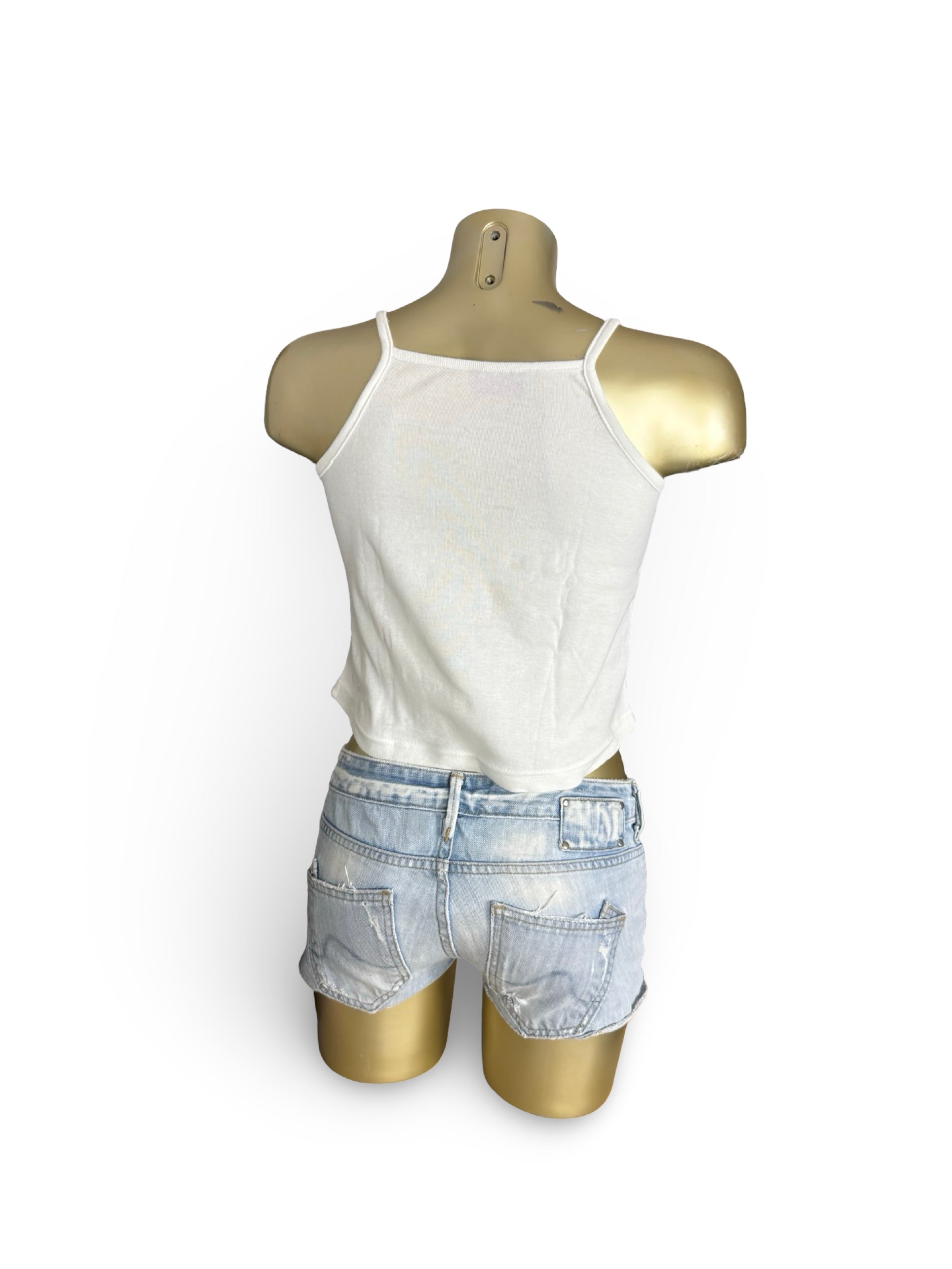White graphic cotton top (M)