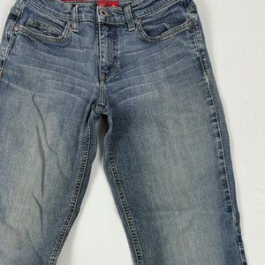 Blue low rise flared pants (S)