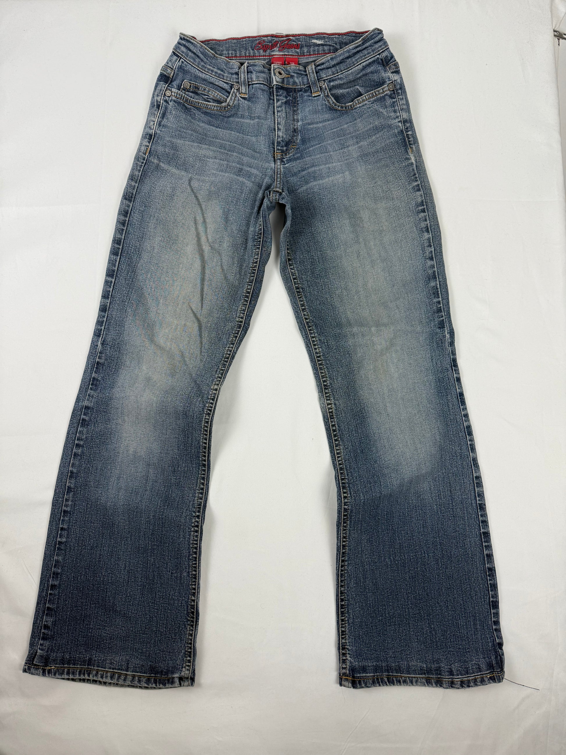 Blue low rise flared pants (S)