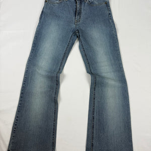 Blue denim low rise flared pants (S/M)