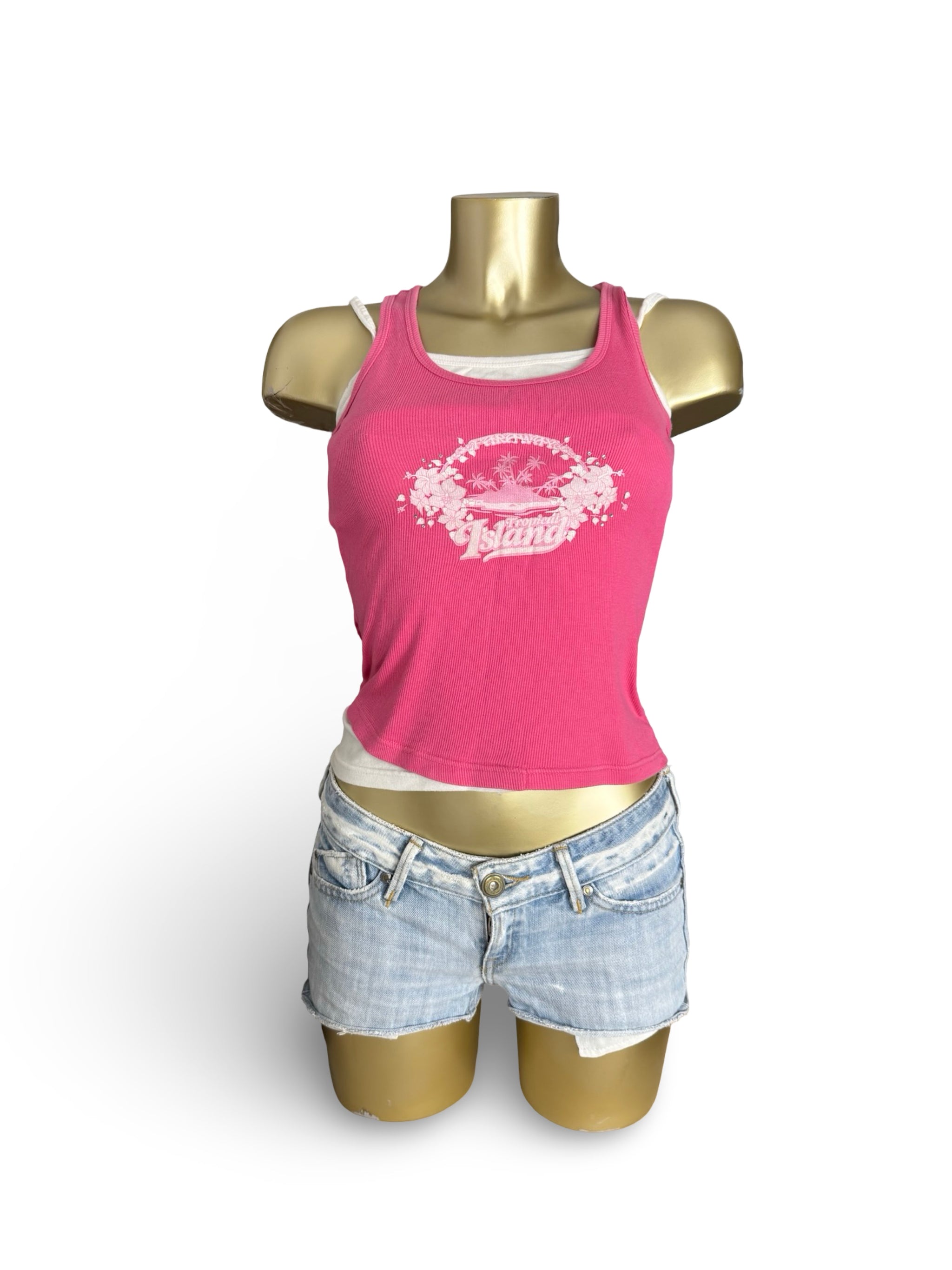 Pink cotton double top (S)