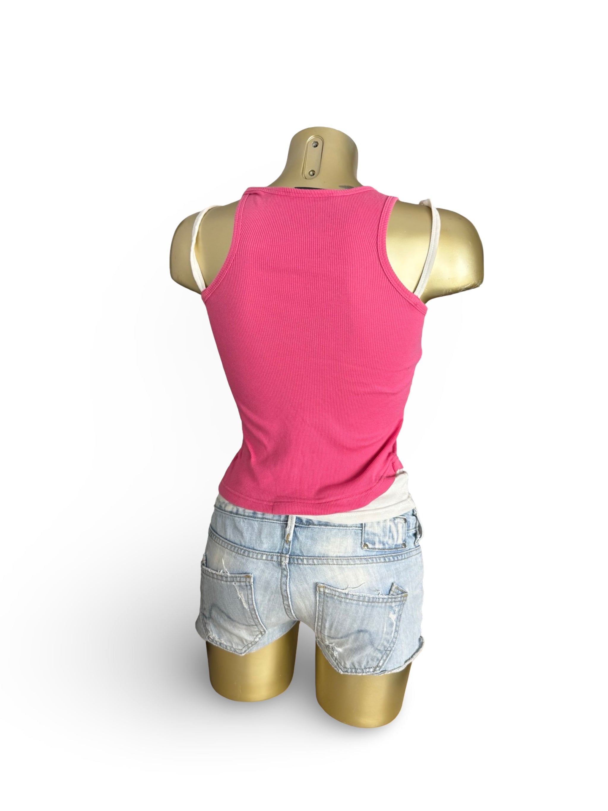 Pink cotton double top (S)