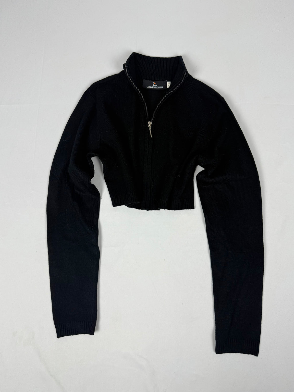 Mini-robe en maille grise à manches courtes avec nouage (S)
