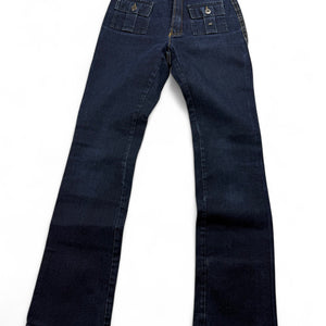 Navy denim low rise bootcut pants (XS)