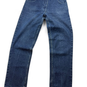 Blue mid waist denim pants (S)