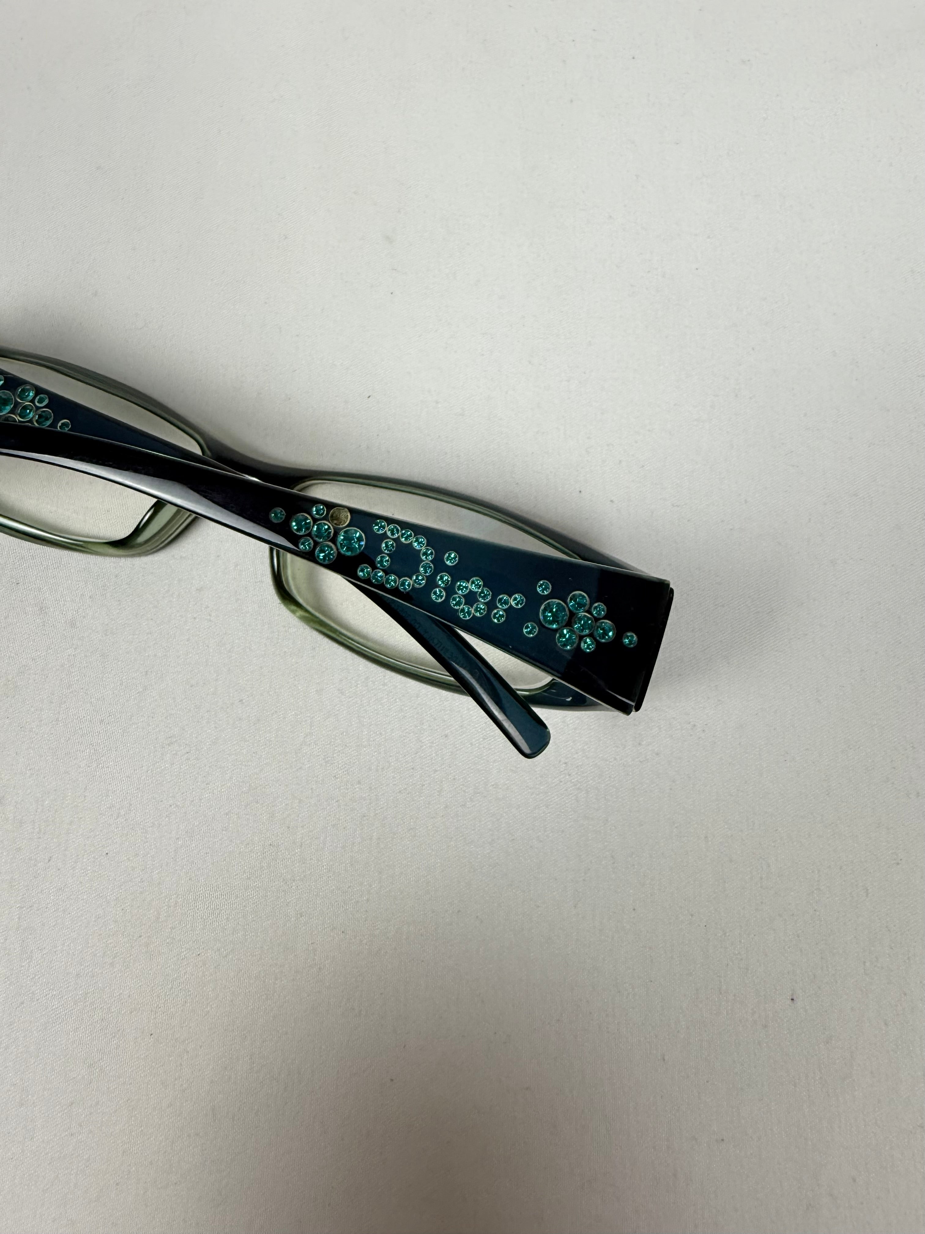 Black rhinestones office glasses (with prescription)