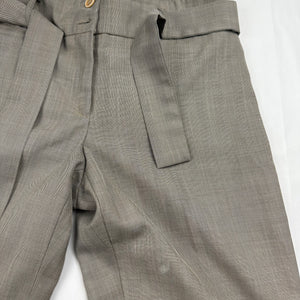 Beige low rise flared office pants with belt (XS)