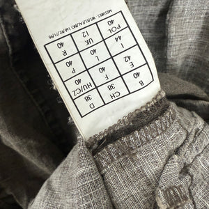 Khaki 100% linen blazer jacket (L)