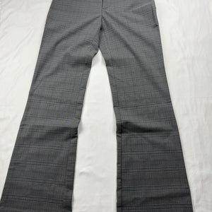 Grey check print low waist office flare pants (S/M)