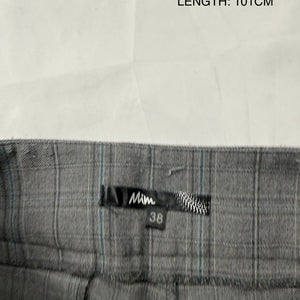 Grey check print low waist office flare pants (S/M)