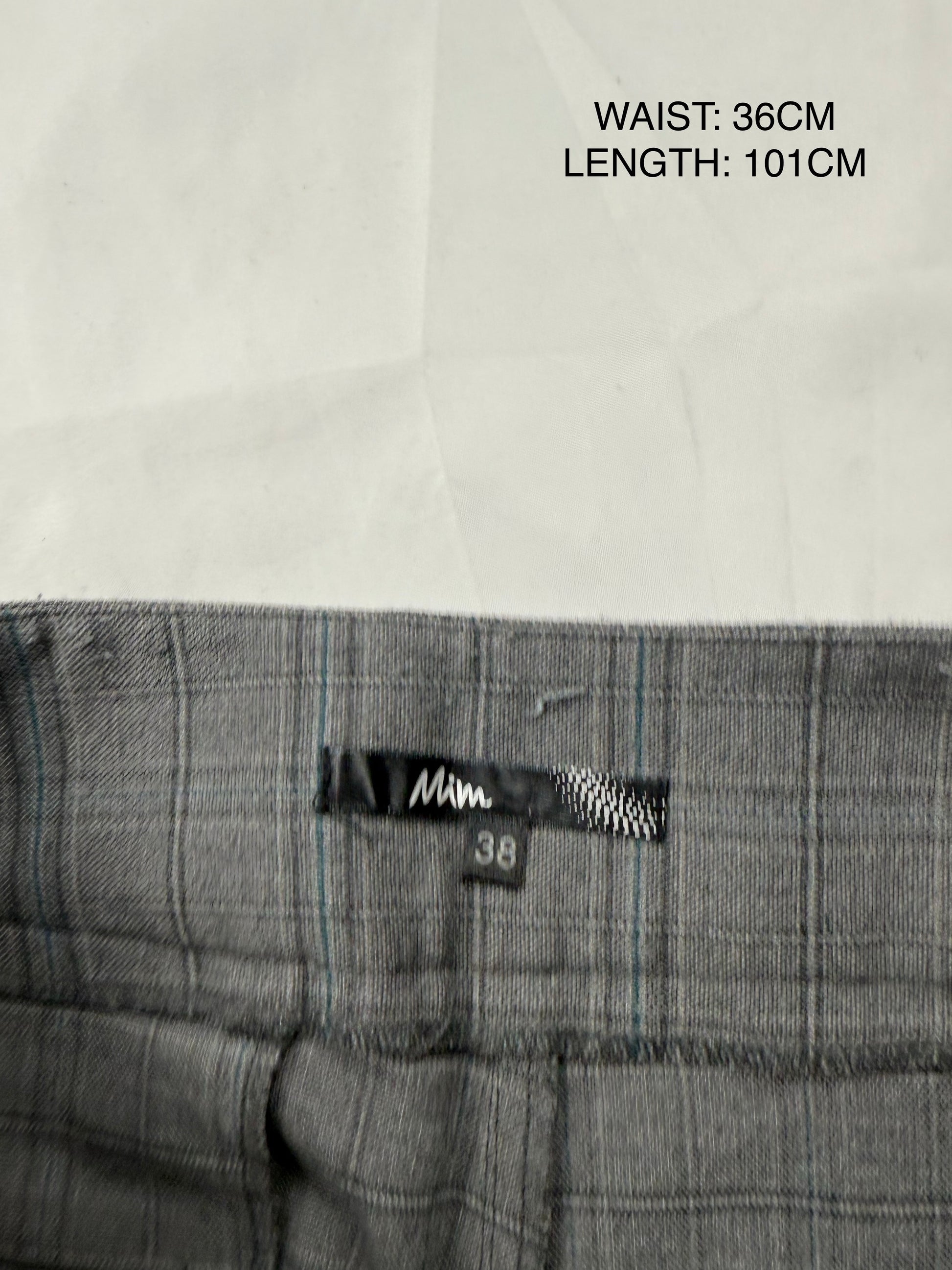 Grey check print low waist office flare pants (S/M)