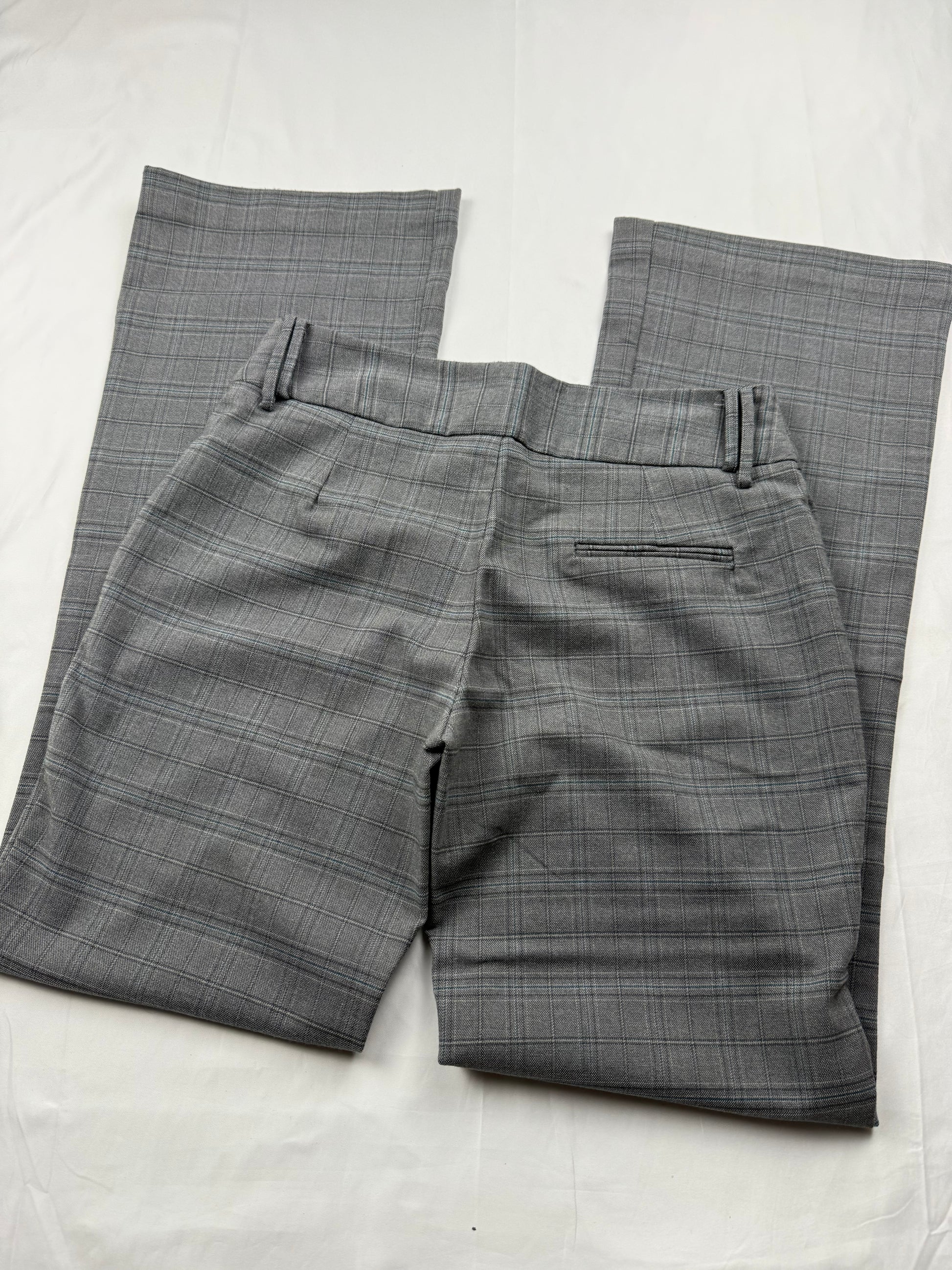 Grey check print low waist office flare pants (S/M)