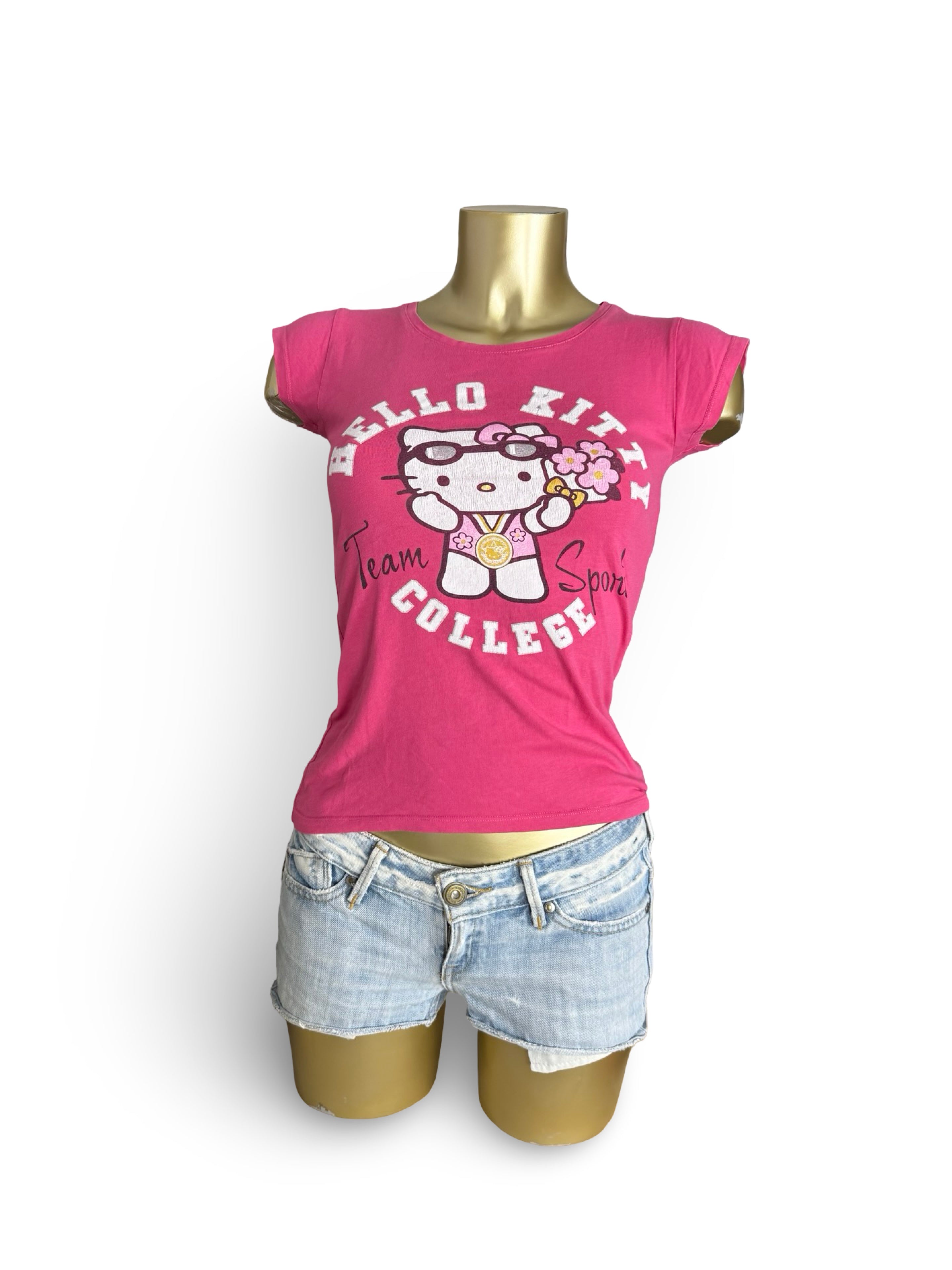 Pink graphic cotton tee (S)