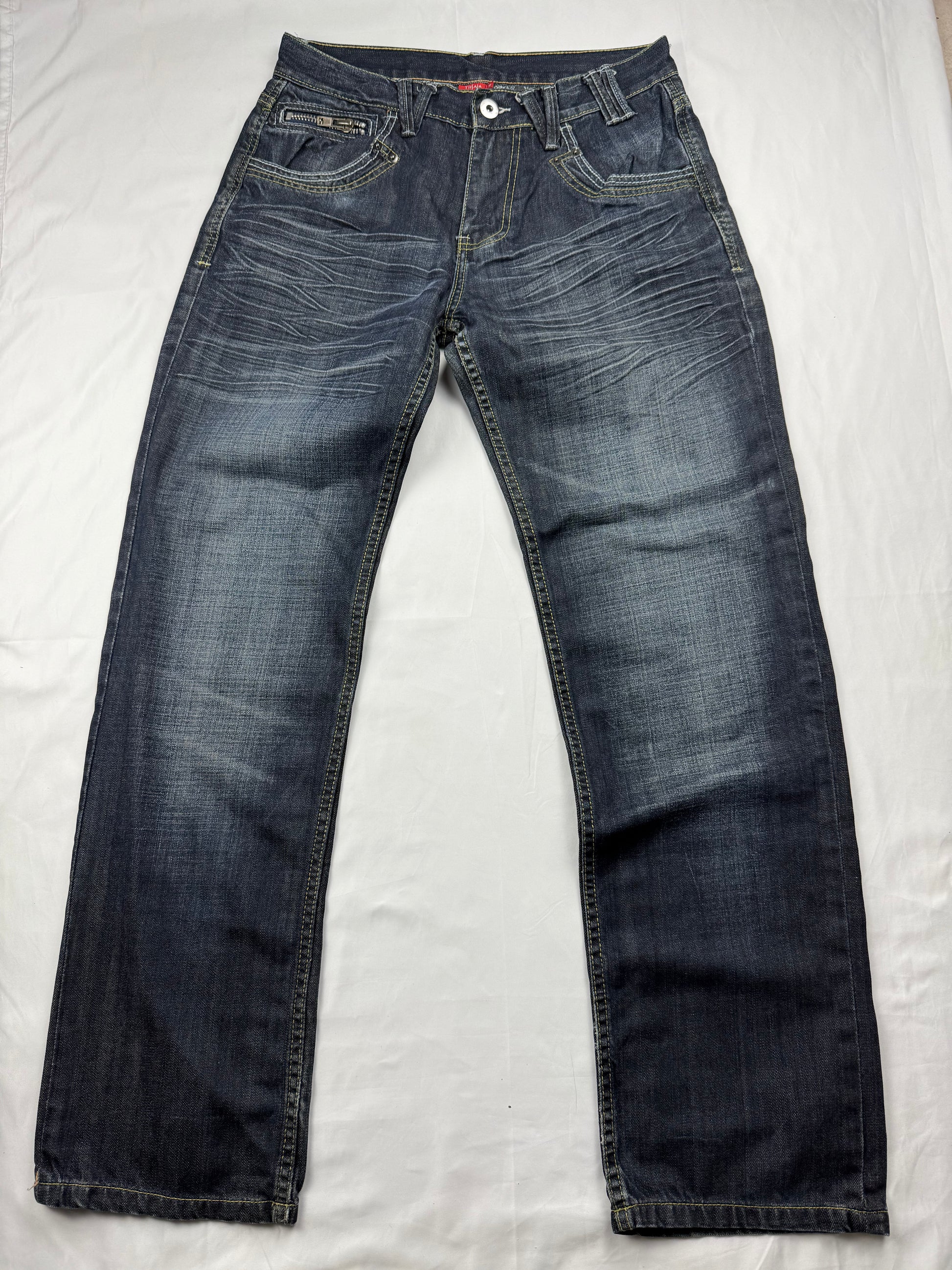 Navy denim low rise baggy pants (M/L)