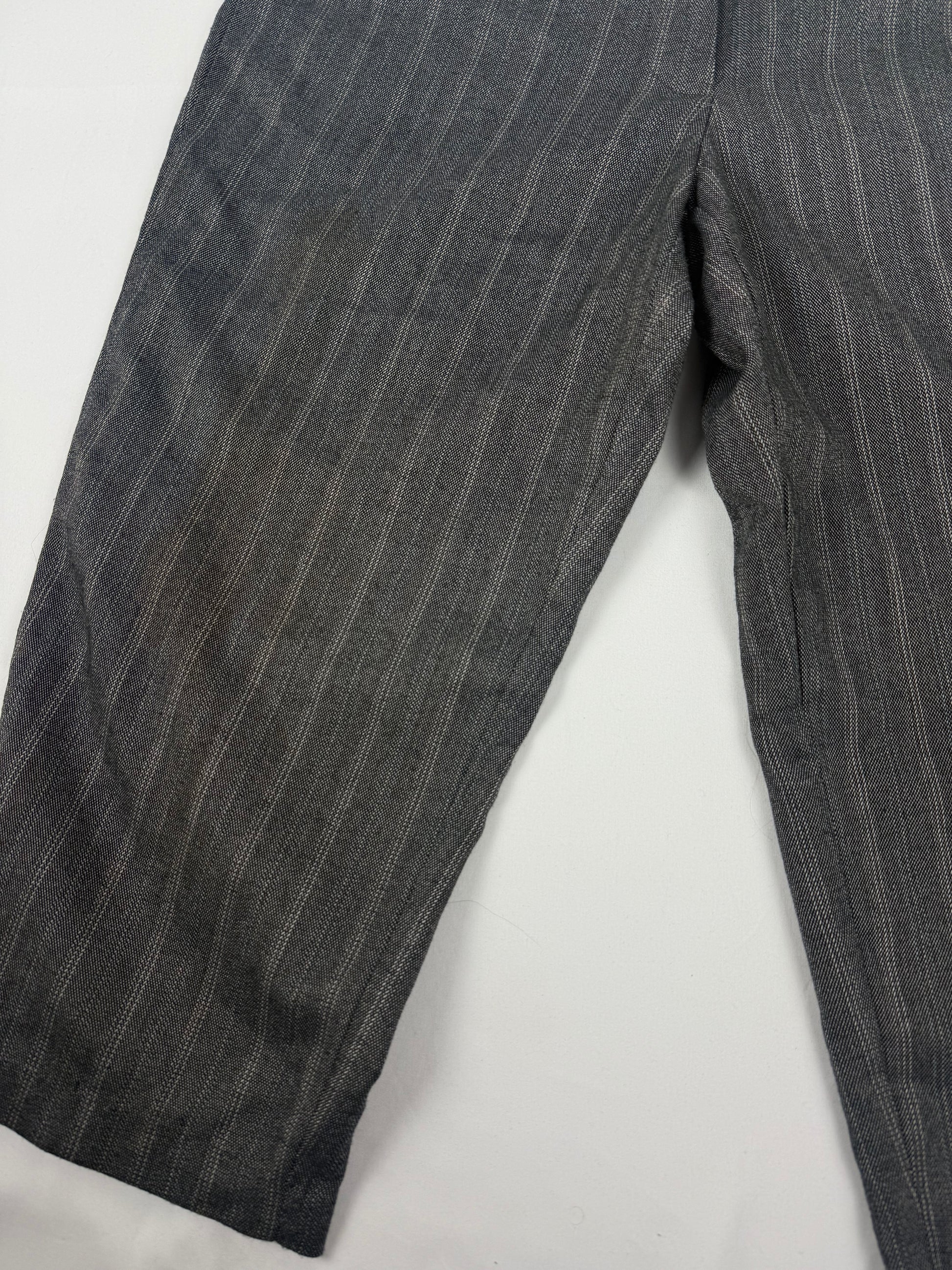 Grey striped low rise office capri pants (XXL)