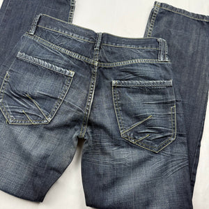 Navy denim low rise baggy pants (M/L)
