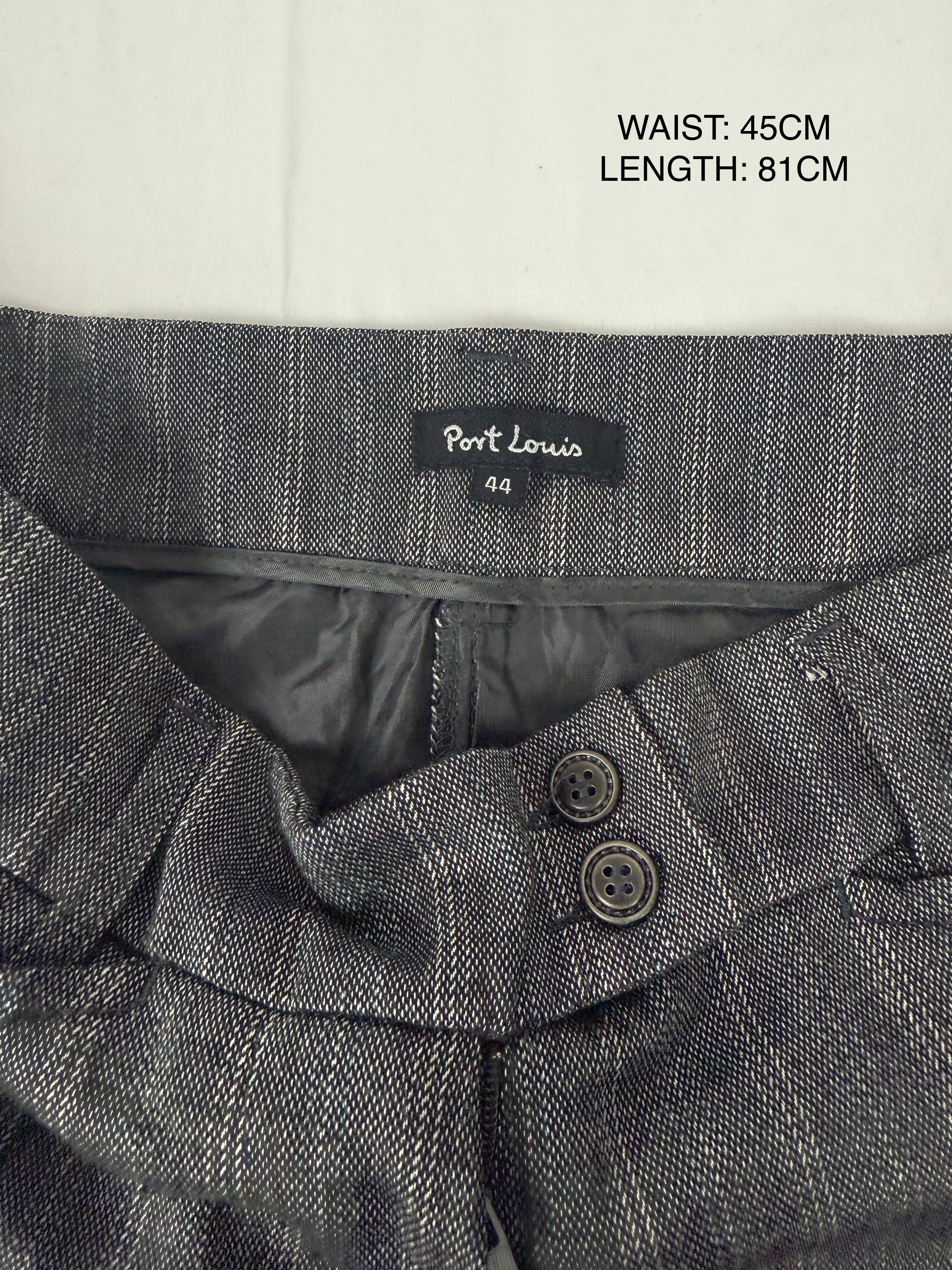 Grey striped low rise office capri pants (XXL)