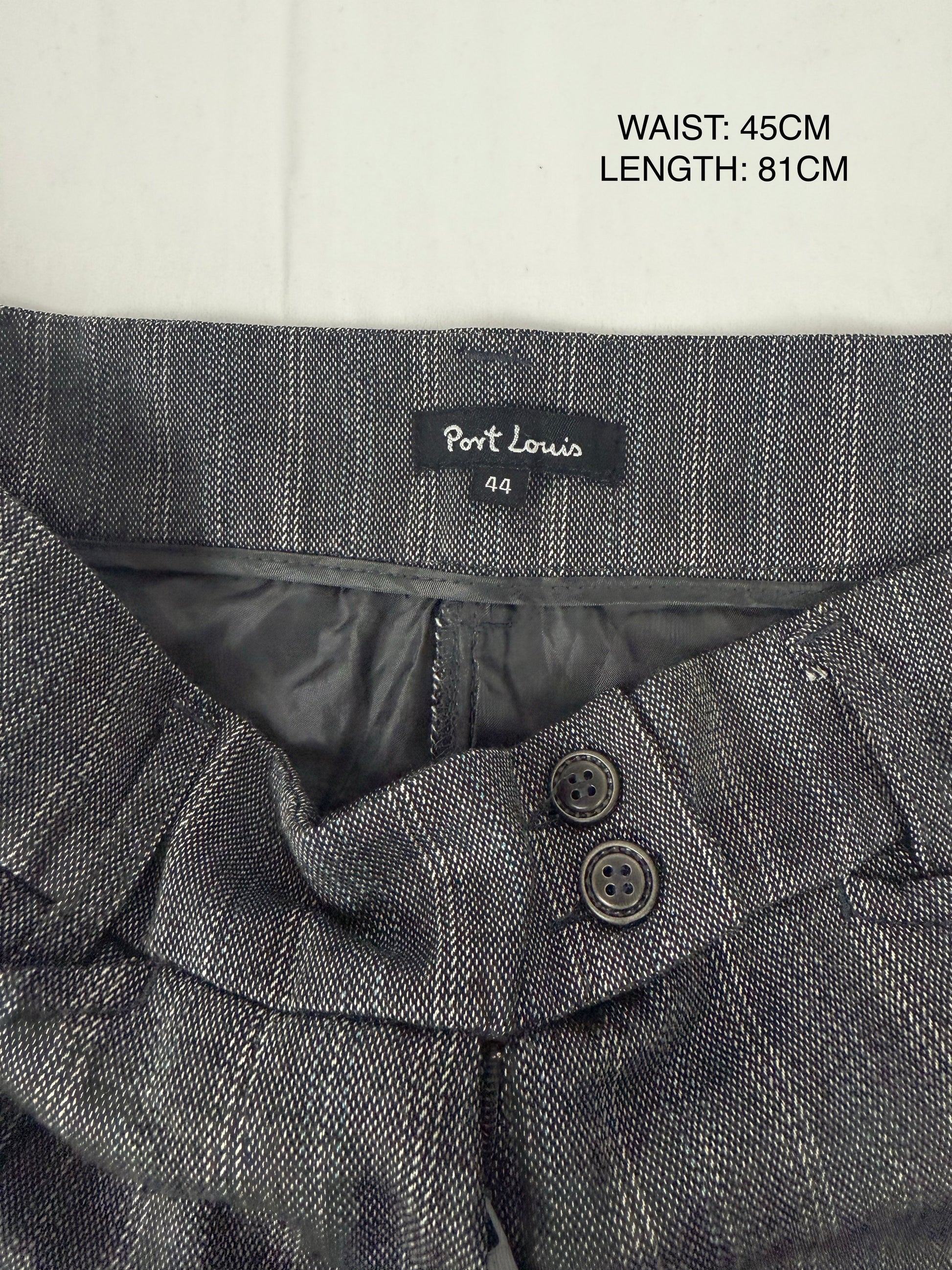 Grey striped low rise office capri pants (XXL)