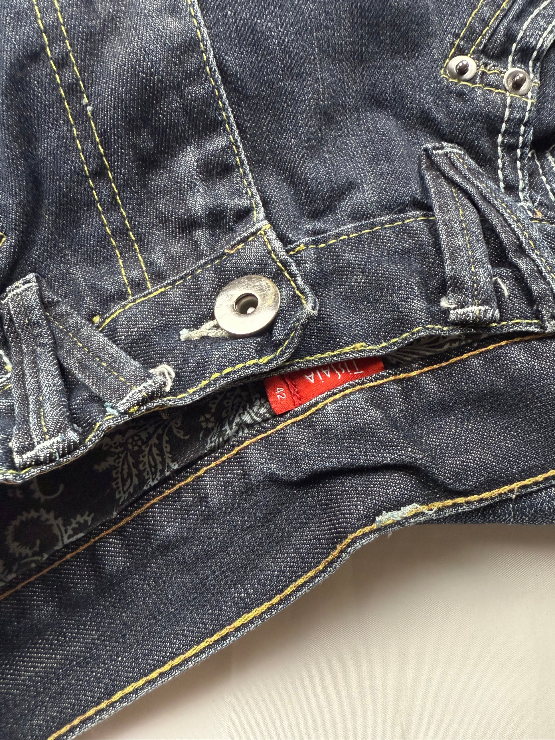 Navy denim low rise baggy pants (M/L)
